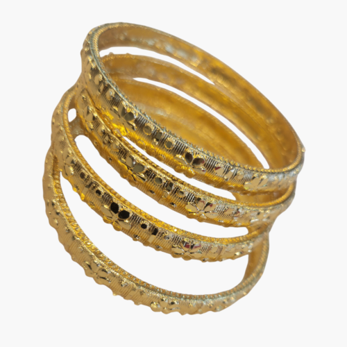 Floral Designer Gold Bangle Set