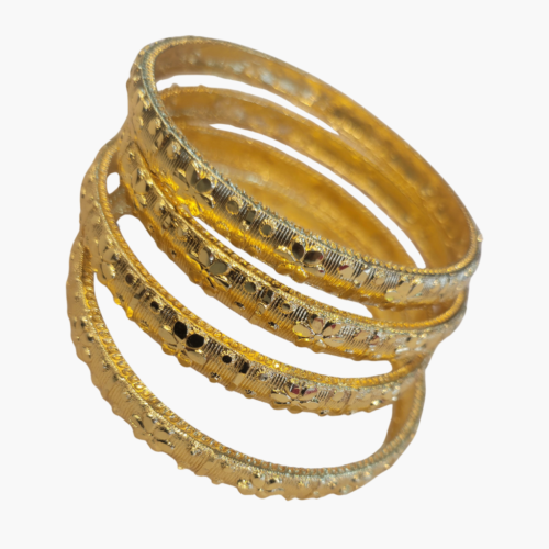 Floral Designer Gold Bangle Set