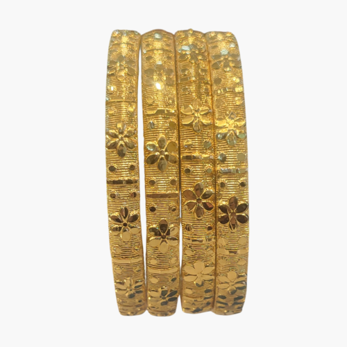 Floral Designer Gold Bangle Set